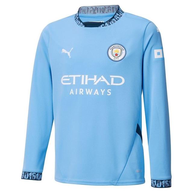 Manchester City Home Shirt 2024/25 Kids Long Sleeves - PUMA, size L/164 cm on Productcaster.