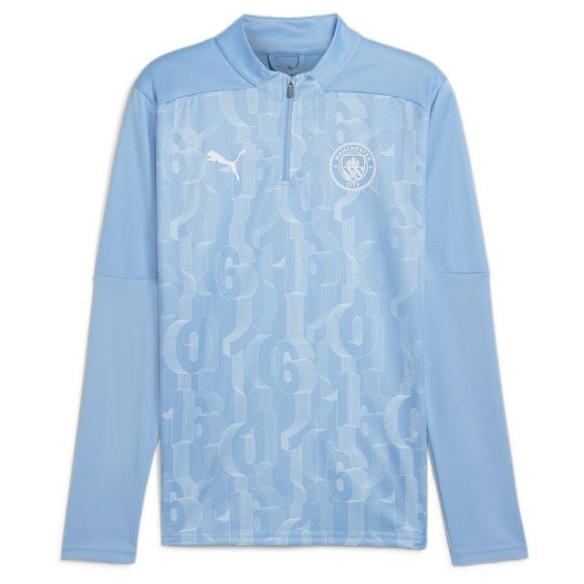 Manchester City Training Shirt Pre Match 1/4 Zip - Team Light Blue/PUMA White, size X-Large on Productcaster.