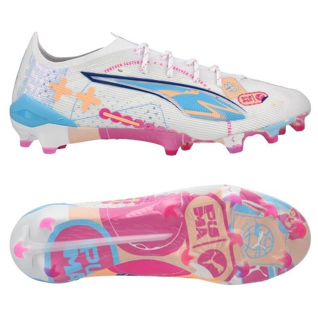 PUMA Ultra 5 Ultimate Fg Volume Up - White/luminous Blue/poison Pink/fizzy Melon - Grass (Fg), size 35½ on Productcaster.