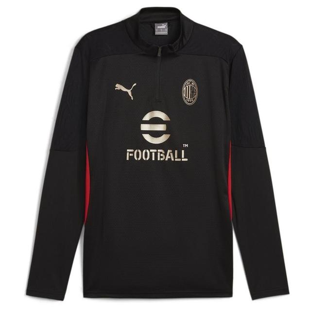 Milan Training Shirt 1/4 Zip - PUMA Black/for All Time Red, size XX-Large on Productcaster.