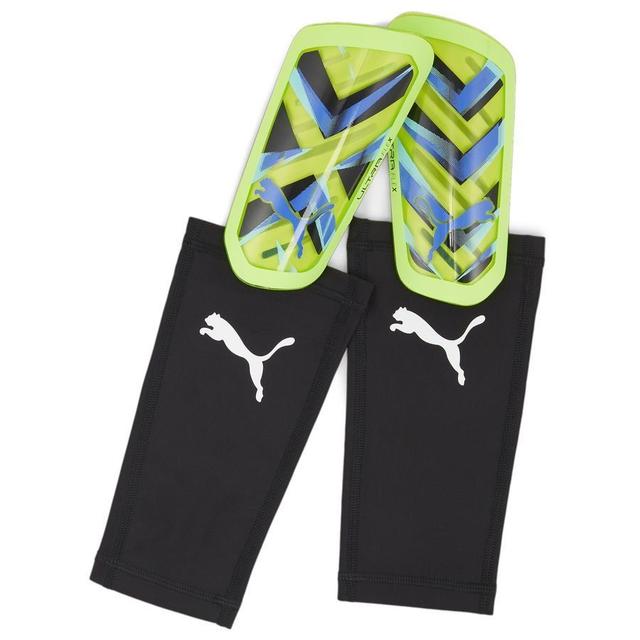 PUMA Shin Pads Ultra Flex Sleeve Lights Out - Fizzy Apple/bluemazing, size Large on Productcaster.