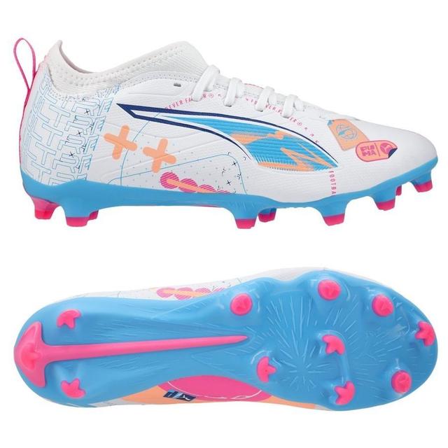 PUMA Ultra 5 Match Fg/ag Volume Up - White/luminous Blue/poison Pink/fizzy Melon Kids, size 30 on Productcaster.