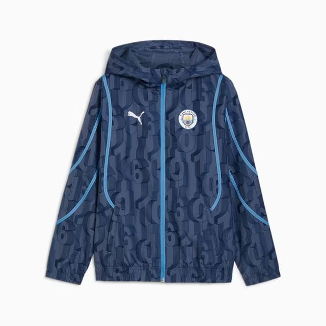 Manchester City Jacket Pre Match Woven Anthem - Inky Blue/team Light Blue Kids - , size M/152 cm on Productcaster.