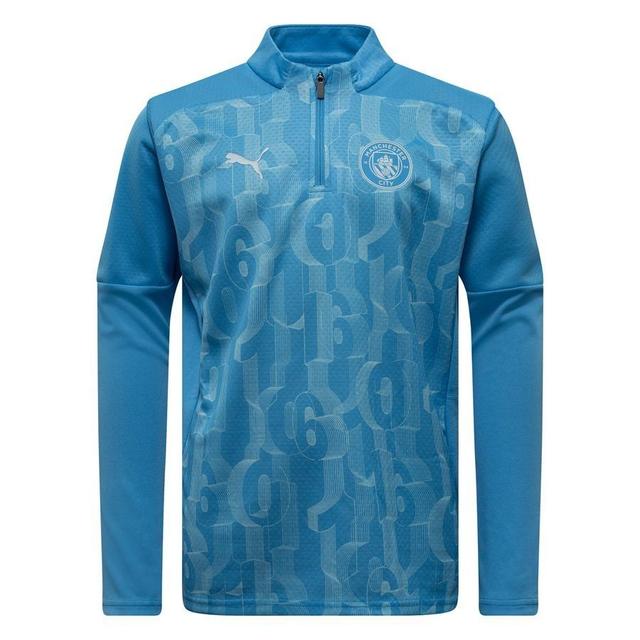 Manchester City Training Shirt Pre Match 1/4 Zip - Team Light Blue/PUMA White Kids, size 116 cm on Productcaster.