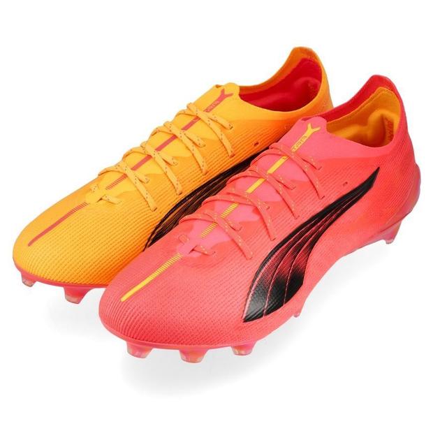 PUMA Ultra 5 Ultimate Fg Tricks - Sunset Glow/sun Stream/PUMA Black Limited Edition - Grass (Fg), size 47 on Productcaster.