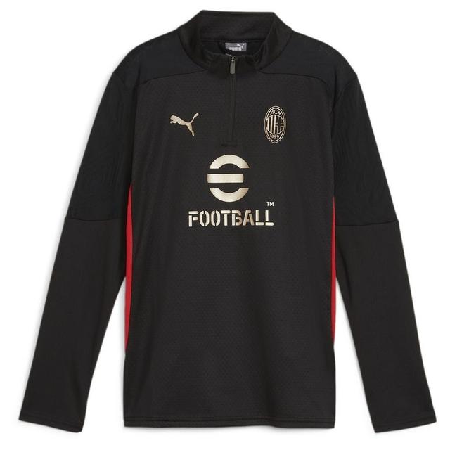 Milan Training Shirt 1/4 Zip - PUMA Black/for All Time Red Kids, size YXL/164 cm on Productcaster.