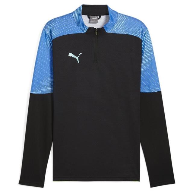 PUMA Training Shirt Individualfinal 1/4 Zip - PUMA Black/fizzy Apple, size Large on Productcaster.