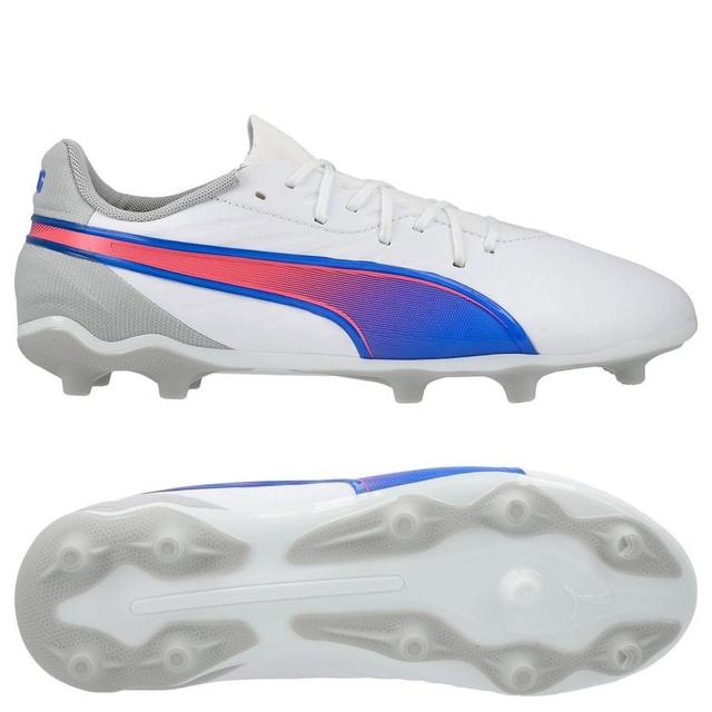 PUMA King Match Fg/ag Formula - White/bluemazing/flat Light Gray Kids, size 29 on Productcaster.