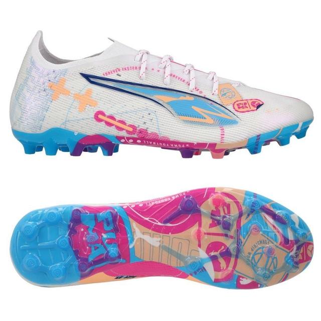 PUMA Ultra 5 Ultimate Mg Volume Up - White/luminous Blue/poison Pink/fizzy Melon, size 46½ on Productcaster.