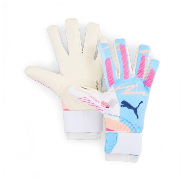 PUMA Goalkeeper Gloves Ultra Ultimate Hybrid Volume Up - White/poison Pink/luminous Blue, size 8 on Productcaster.