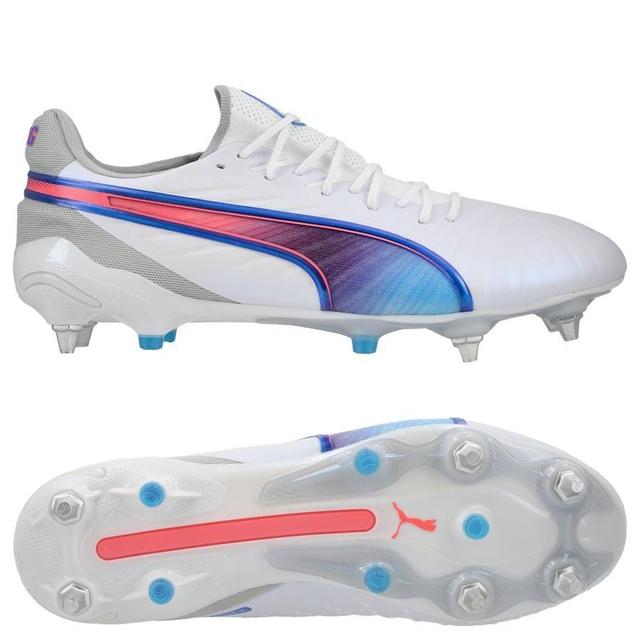 PUMA King Ultimate Sg Formula - White/bluemazing/flat Light Gray/sunset Glow - Soft Ground (Sg), size 44 on Productcaster.