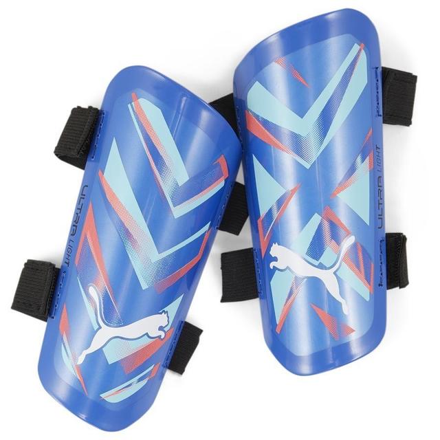 PUMA Shin Pads Ultra Light Strap Formula - Bluemazing/electric Peppermint, size Small on Productcaster.