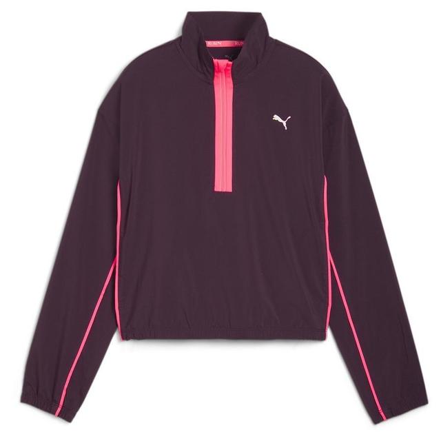 Run For Her Fashion Woven 1/2 Zip Midnight Plum-sunset Glow - PUMA, size Large on Productcaster.