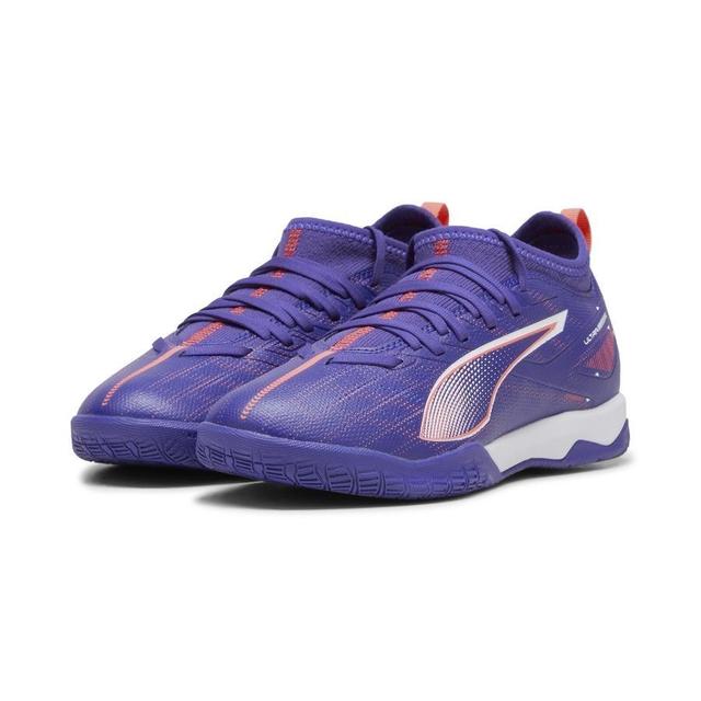 PUMA Ultra 5 Match IT + Mid Formula - Lapis Lazuli/PUMA White/Sunset Glow Kids - Indoor (IC), size 33 on Productcaster.