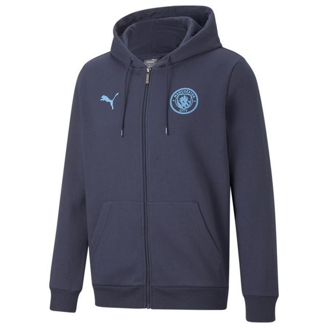 Manchester City Hoodie Essentials Fleece Full Zip - Peacoat - , size ['Medium'] on Productcaster.