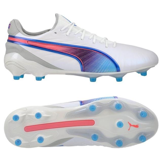 PUMA King Ultimate Fg/ag Formula - White/bluemazing/flat Light Gray/sunset Glow, size 37½ on Productcaster.