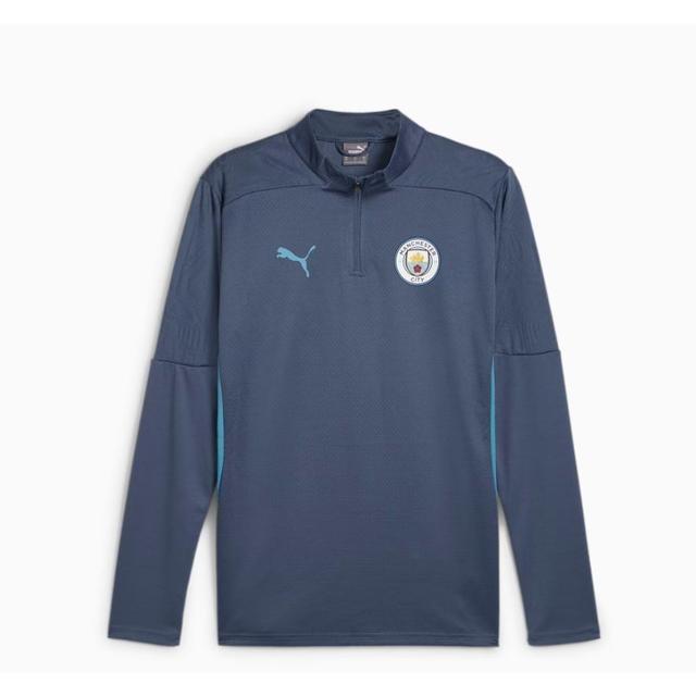 Manchester City Training Shirt 1/4 Zip - Inky Blue/magic Blue - PUMA, size X-Small on Productcaster.