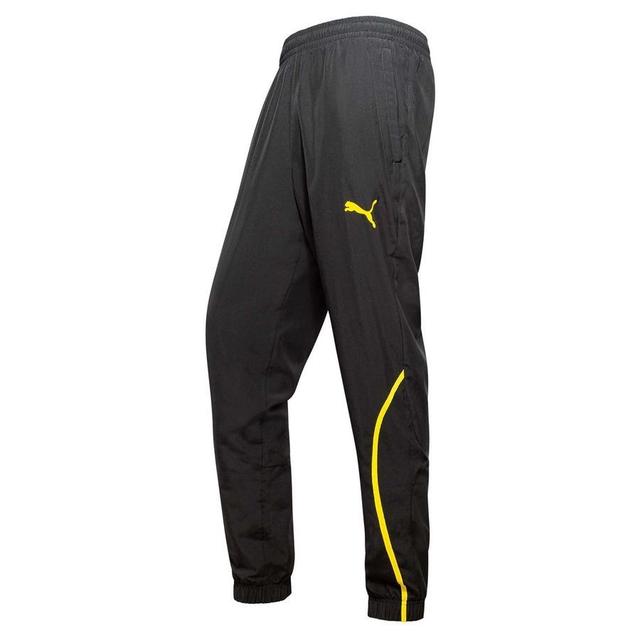 Dortmund Training Trousers Pre Match Woven - PUMA Black/faster Yellow, size ['Small'] on Productcaster.