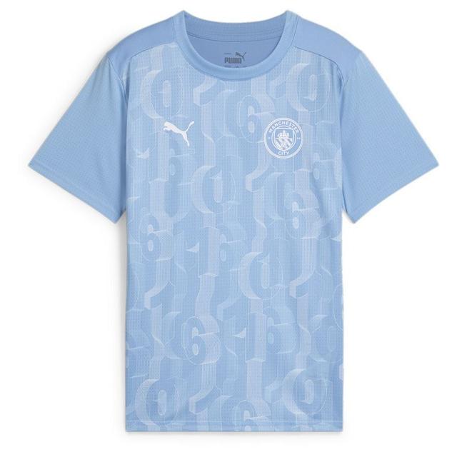 Manchester City Training T-shirt Pre Match - Team Light Blue/PUMA White Kids, size M/152 cm on Productcaster.