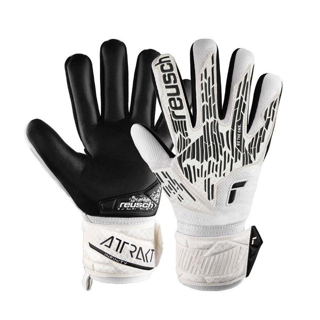 Reusch Goalkeeper Gloves Attrakt Infinity Nc Shine Bright - White/black, size ['8 ½'] on Productcaster.