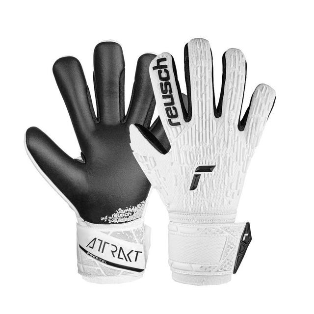 Reusch Goalkeeper Gloves Attrakt Freegel Silver Shine Bright - White/black, size ['10 ½'] on Productcaster.