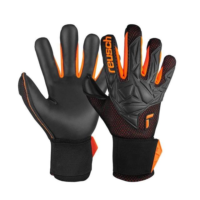 Reusch Goalkeeper Gloves Attrakt Infinity Airvent - Black/shocking Orange, size 10½ on Productcaster.