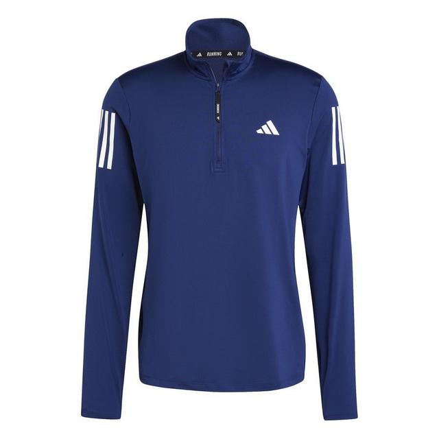 adidas Running Shirt Own The Run 1/2 Zip - Legend Ink/white, size Medium on Productcaster.