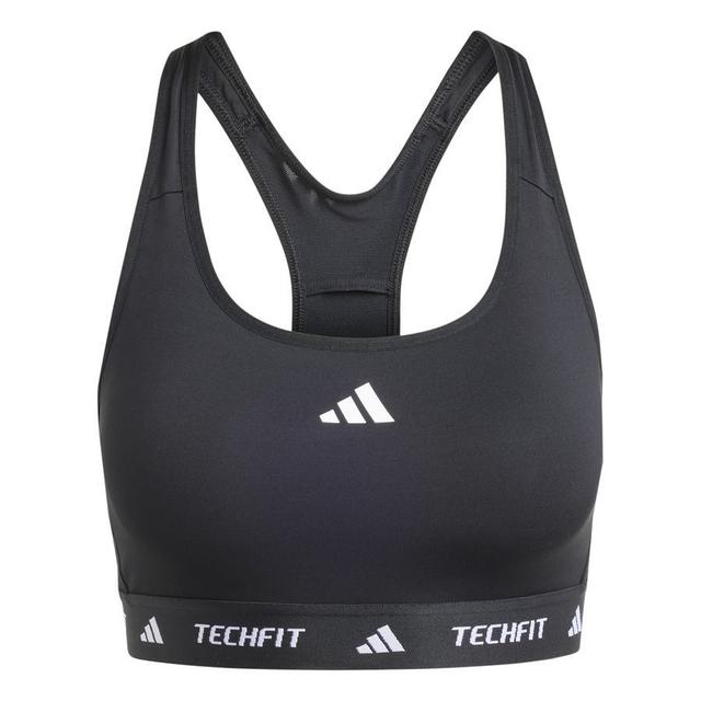 adidas Sports Bra Techfit - Black/white Women, size L A-B on Productcaster.