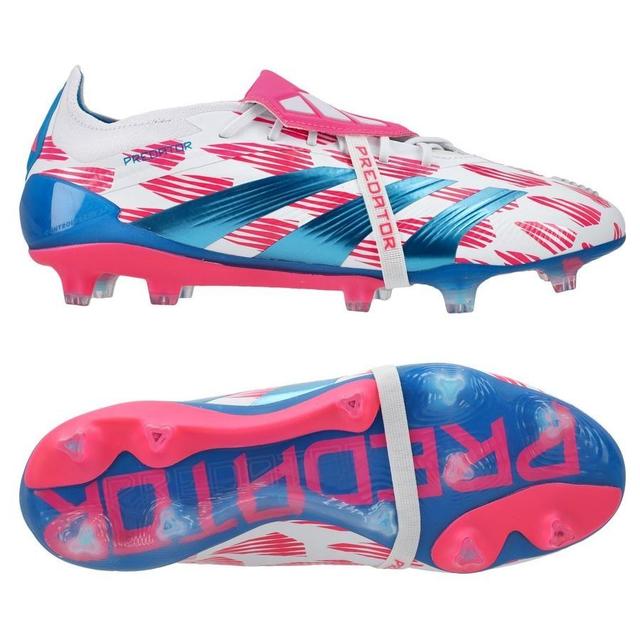 adidas Predator Elite Fold-over Tongue Fg Reemergence - Footwear White/solar Blue/solar Pink - Grass (Fg), size 42 on Productcaster.