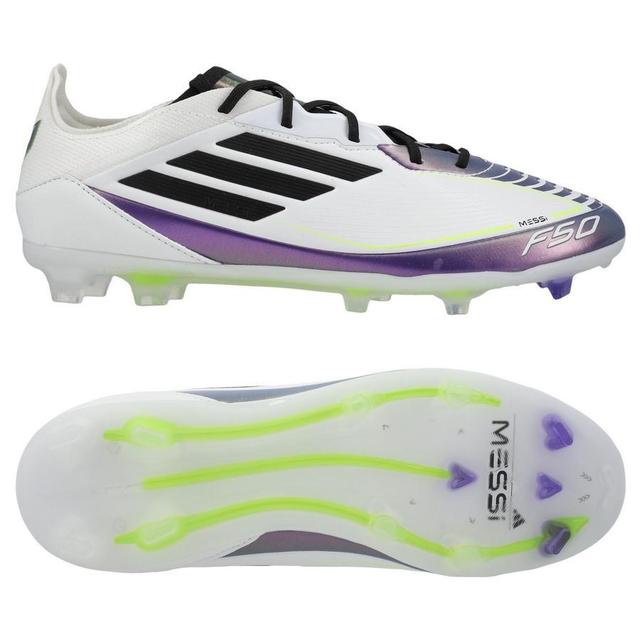 adidas F50 Messi Pro Fg Triunfo Estelar - Footwear White/core Black/unity Purple Kids - Grass (Fg), size 34 on Productcaster.