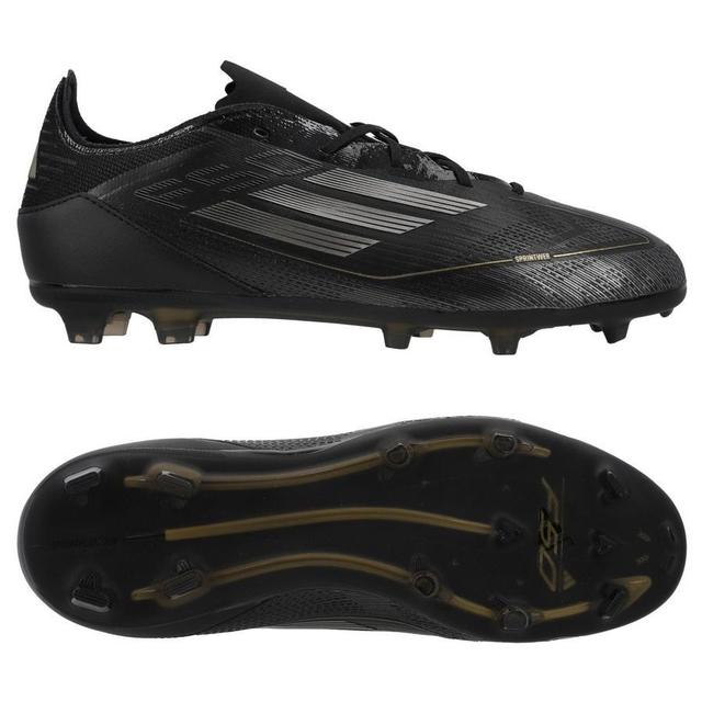 adidas F50 Pro Fg Dark Spark - Core Black/iron Metal/gold Metallic Kids - Grass (Fg), size 30½ on Productcaster.