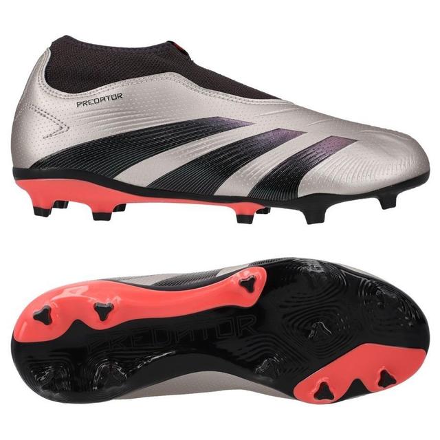 adidas Predator League Laceless Fg Vivid Horizon - Platin Metallic/aurora Black/turbo Kids - Grass (Fg), size 33 on Productcaster.