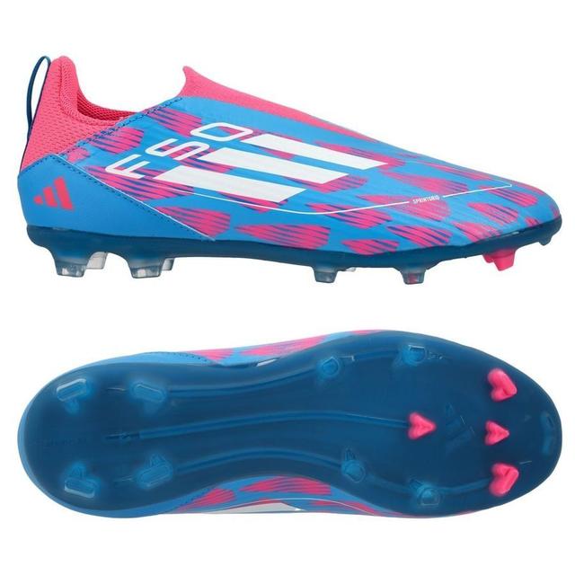 adidas F50 League Laceless Fg/ag Reemergence - Solar Blue/footwear White/solar Pink Kids, size 32 on Productcaster.