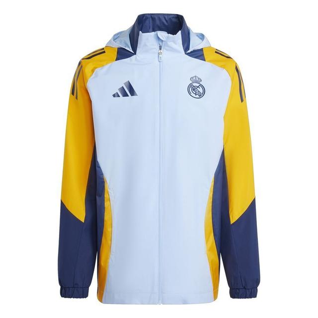 Real Madrid Jacket All Weather Tiro 24 - Glow Blue/crew Orange/team Navy - adidas, size Large on Productcaster.