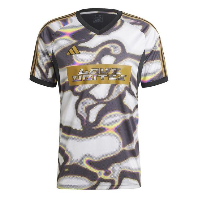 adidas Training T-shirt Tiro Pride - Black/silver Metallic/bronze, size Large on Productcaster.