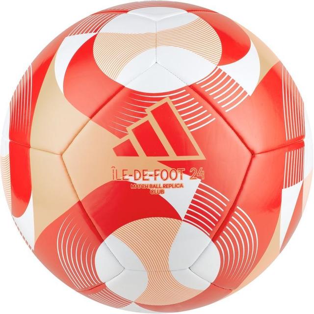 adidas Football Île-De-Foot Club Olympics24 - Solar Red/Orange/White, size ['Ball SZ. 4'] on Productcaster.