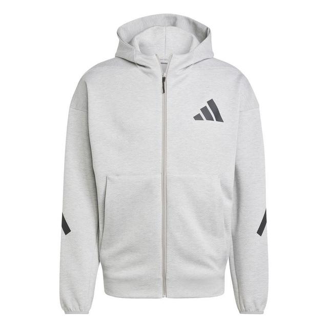 adidas Hoodie Z.N.E. Full Zip - Medium Grey Heather, size Large on Productcaster.