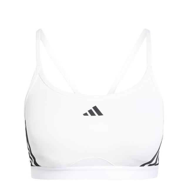 adidas Sports Bra Aeroreact 3-stripes - White/black Women, size Large on Productcaster.