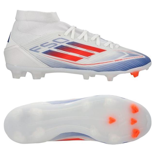 adidas F50 League Mid Fg/ag Advancement - Footwear White/solar Red/lucid Blue, size 46⅔ on Productcaster.