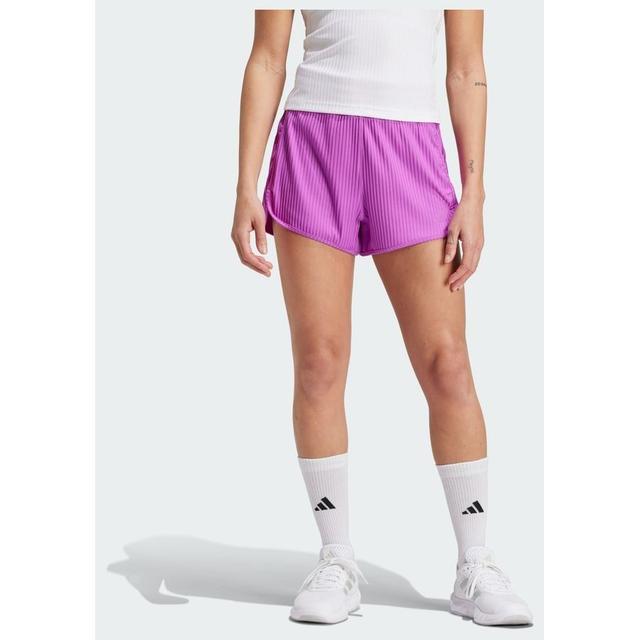 adidas Pacer All Gym Seasonal Rib High-rise Tonal 3-stripes Shorts, størrelse ['Large'] on Productcaster.