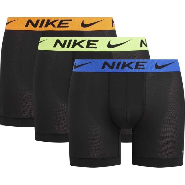 Nike Boxer Shorts Dri-fit Advanced Micro 3-pack - Black/hyper Royal/volt/total Orange, size Large on Productcaster.