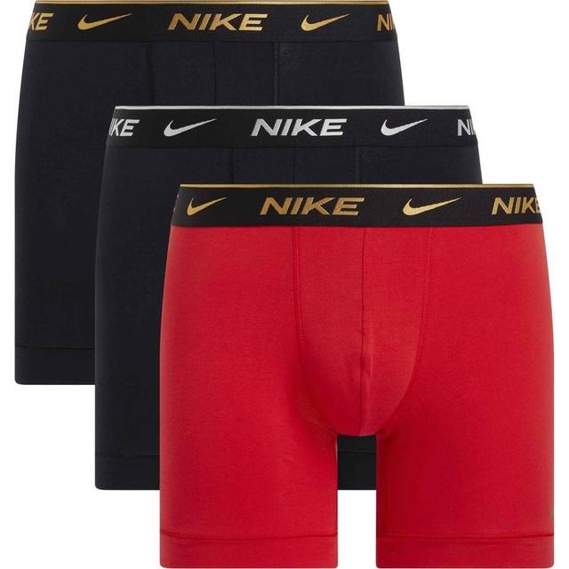 Nike Boxer Shorts 3-pack - Black/university Red/gold Metallic, size X-Small on Productcaster.