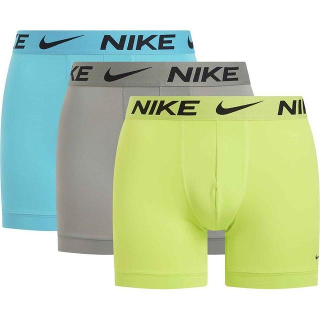 Nike Boxer Shorts 3-pack - Cyber Yellow/dark Stucco/turquoise, size Small on Productcaster.