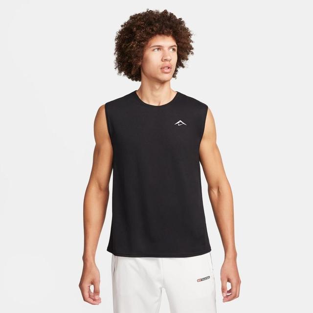 Nike Running Shirt Dri-fit Trail Solar Chase - Black/anthracite/summit White Sleeves, size Large on Productcaster.