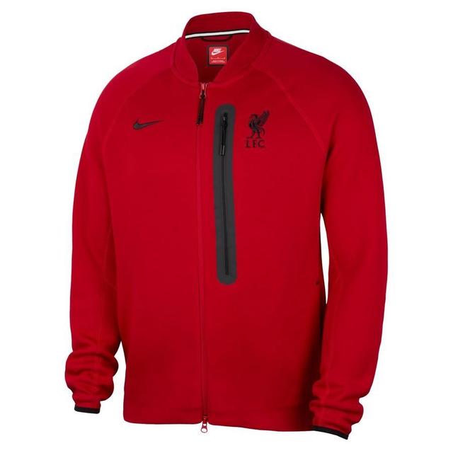 Liverpool Bomber Jacket Nsw Tech Fleece N98 - Gym Red/black - Nike, size Medium on Productcaster.