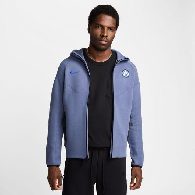 Inter Hættetrøje NSW Tech Fleece FZ - Blå/Sort/Blå - Nike, størrelse Large on Productcaster.