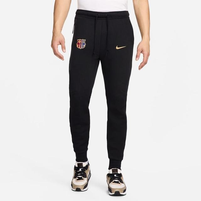 Barcelona Sweatpants Nsw Tech Fleece - Black/club Gold - Nike, size Small on Productcaster.