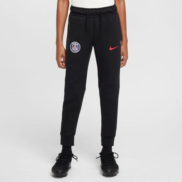 Paris Saint Germain Sweatpants Nsw Tech Fleece - Black/university Red Kids - Nike, size L: 147-158 cm on Productcaster.