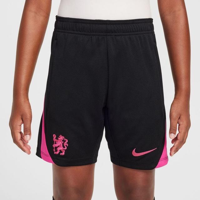 Chelsea Training Shorts Dri-fit Strike 3rd - Black/pink Prime Kids - Nike, size L: 147-158 cm on Productcaster.