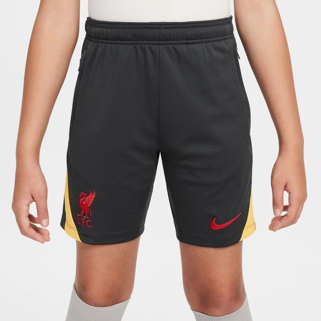 Liverpool Training Shorts Dri-fit Strike 3rd - Smoke Grey/chrome Yellow/global Red Kids - Nike, size S: 128-137 cm on Productcaster.